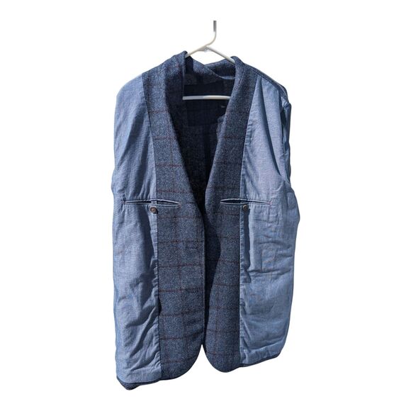 Tommy Hilfiger Moon England Tweed Wool Blazer Jacket Blue Men's Size 48 Academia - Picture 6 of 12